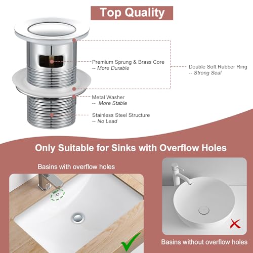 Funime Basin Taps Mixers with Pop-up Waste Slotted Waterfall Bathroom Sink Mixer Tap Square Modern Cloakroom Faucet Monobloc G1/2 Hoses Single Hole