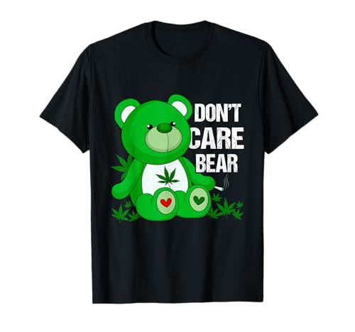 Weed Bear Herb Bear Don't Care Funny Bear Marijuana Cannabis T-Shirt