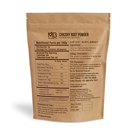 MB Herbals Instant Chicory Root Powder 227 Gram (0.5 lb / 8 oz) | Roasted & Granulated | Gluten Free | Instantly Dissolves in Hot Water and Milk - Thumbnail 2