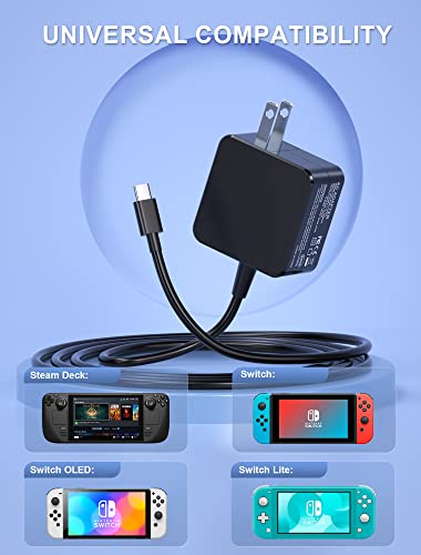 45W Usb-C Charger, Steamhof Fast Charging Type C For Samsung Galaxy, Macbook Pro, Ipad, Phone, Tablet, Laptop, 6 Ft Usb C Cable Steam Deck Nintendo Switch Charger #TOP1