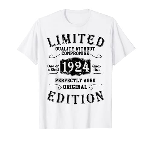 Cumpleaños 1924 Edición limitada Regalo Usado Grunge Vintage Camiseta