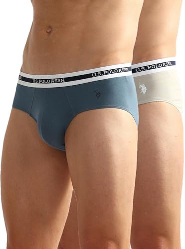 U.S. Polo ASSN. Mens OEB02 Elasticized Waist Underwear Briefs - Pack of 2