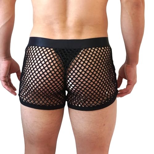 JOCKMAIL Men's Mesh Boxer Briefs Hot Low Waist Sexy Uderwer Breathable Fishnet Trunks2