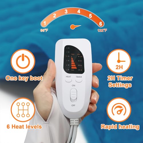 Image of Heating Pad,Electric Heating Pads,Heating Pad for Back,Blue,40x20 Inch