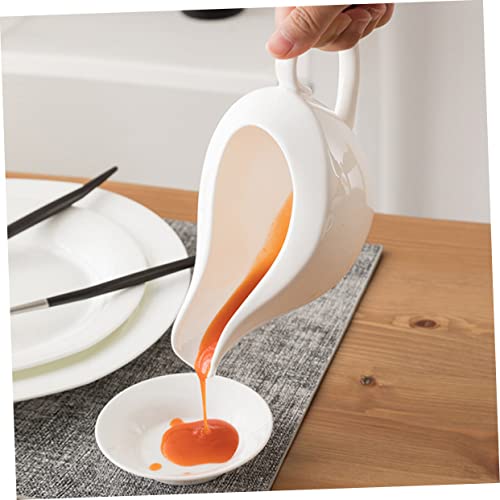 HOMSFOU 2 Peças Panela De Molho De Bife Molho Branco Chaleira De Chá De Vidro Bandeja De Servir Molh