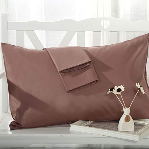 Cotton 600 TC Pillow Cover, 18 x 28 Inch, Taupe, 2 Pieces
