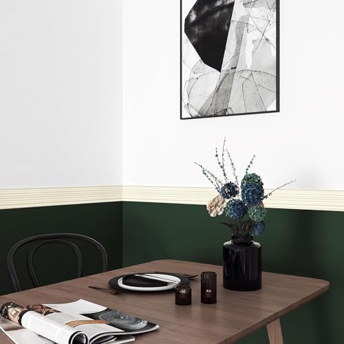 Cenefa para paredes beige de 6 metros YENHOME para cambiar el estilo visual del dormitorio 4