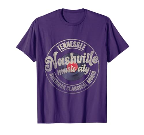 Nashville Music City Shirt Women Men Vintage Vinyl Record T-Shirt