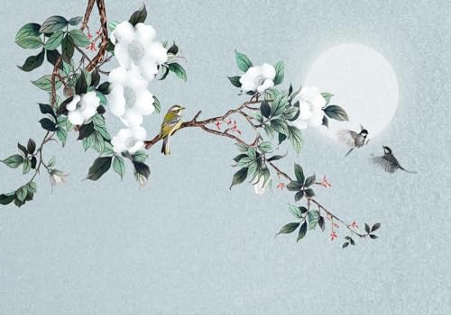 Papier peint fleurs panoramique zen pour masquer imperfections - 2