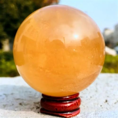 Stone Yellow Calcite Quartz Ball Crystal Ball Sample (230g)