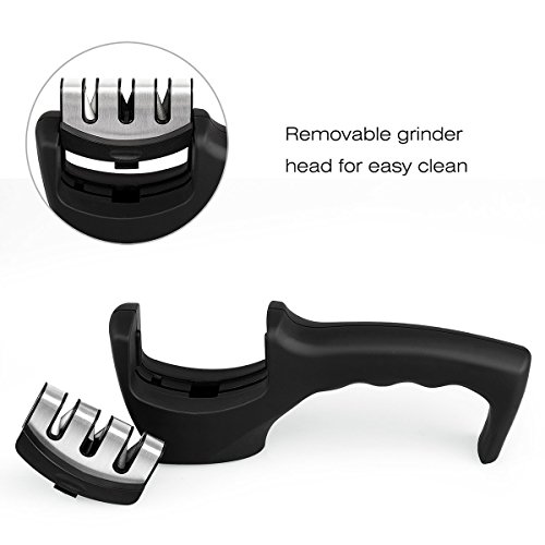 Gelindo 3 Stage Knife Sharpener - Ceramic, Coarse and Fine - Rubberized Base- for Combat, Carving, Fillet, Pocket Knives & More - Thumbnail 5