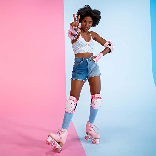 Yvolution Prettyfly Roller Skates High-Top Quad Skates Four-Wheel Retro Roller Skates Classic for Girls and Adults (Pink, 10) - Thumbnail 6
