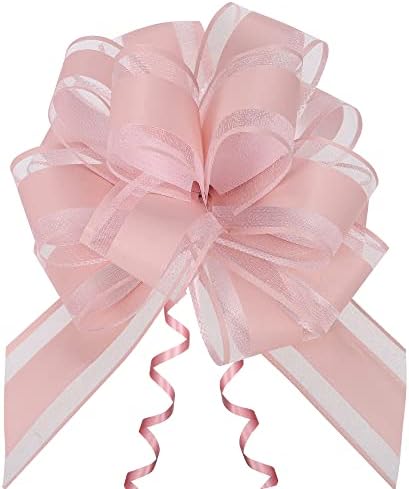 6 PCS Large Pull Bows,Bows for Gift Wrapping,Christmas Party Birthday Gift Wedding Ribbon Bows for Wrapping Boxes or Flower Decorations, Valentine's Day Gift Decorations