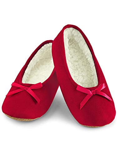 Collections Etc Faux Suede Cozy Ballerina Slippers3