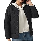 FGVFCS Chaquetas de forro polar para mujer, abrigos acolchados de plumón de talla grande, abrigos de manga larga con botones, abrigos acolchados y cálidos para mujer, abrigos térmicos de invierno,