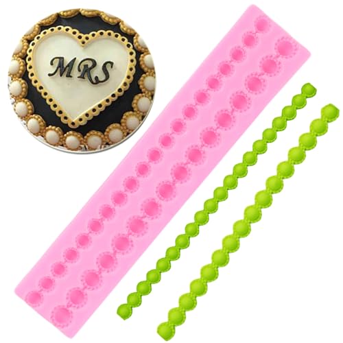 QDMOLDS Pearl Fondant Pearl Chain Cake Border Decoration Silicone Mold