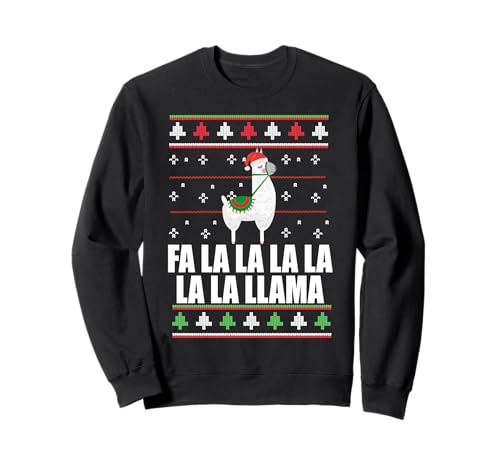 FA LA LLAMA Ugly Christmas Sweater Design Christmas Alpaca Meme Sudadera