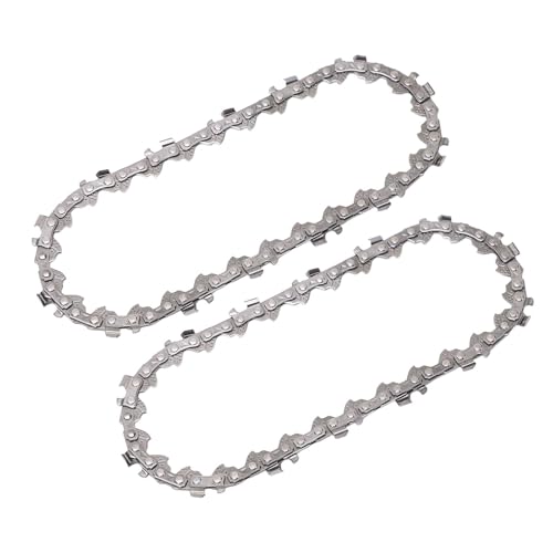 Uadme Catena per Motosega 4 Pollici, 2 Pezzi 28 Maglie di Trasmissione Catene Motosega in Acciaio Legato, per Tutte le Mini Motoseghe Portatili a Batteria da 4 Pollici, Funzionamento Regolare