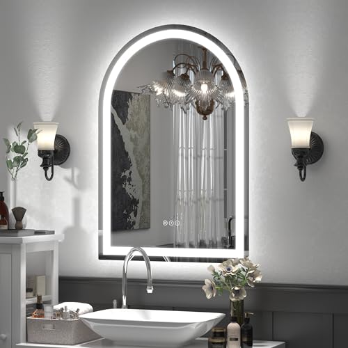 Image of 22x32 Inch Arched LED Bathroom Mirror