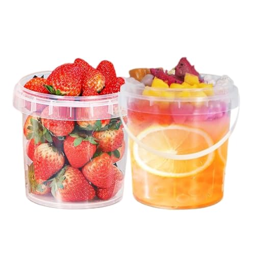 Eeuye Cubo para Helado con Tapa y Asa Cubo para Cócteles Ron para Bebidas Almacenamiento de Alimentos Poke