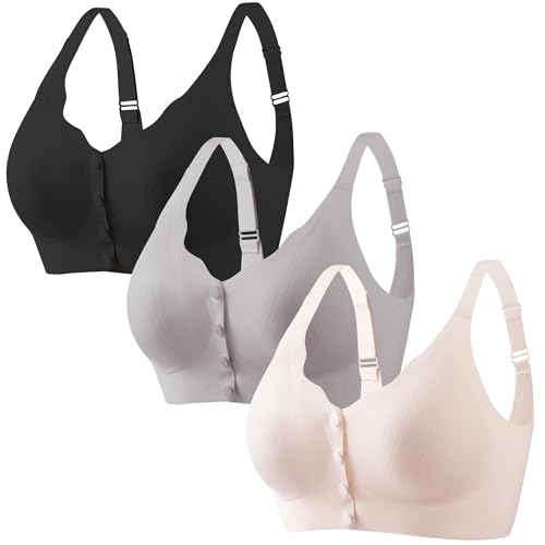 Image of Gailife Jelly Front Closure Bras for Women Wireless Comfort Seamless Bra
