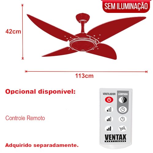 Ventilador Teto Econômico Turbo Quad 4 Pás Preto Ventax 110V