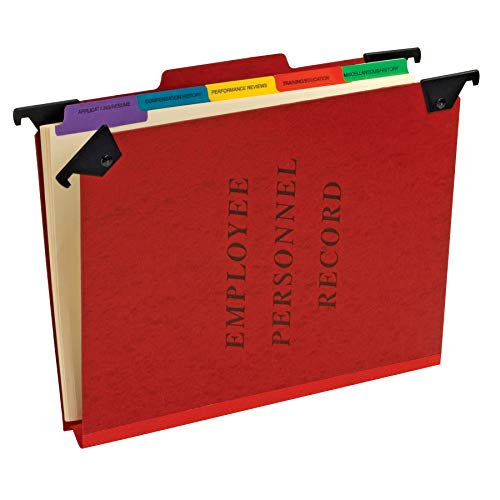 Pendaflex SER2ER Personnel Folders, 1/3 Cut Hanging Top Tab, Letter, Red