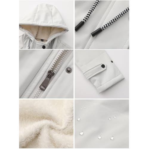 Chubasquero largo para mujer de talla grande con capucha ajustable 6