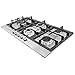 COSMO 850SLTX-E 30 in. Gas Cooktop with 5 Burners, Counter-Top Cooker with Cast Iron Grate Stove-Top, Melt-Proof Metal Knobs in Stainless Steel