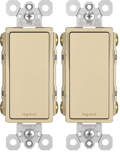 Image of Legrand Radiant 15 Amp Rocker Wall Switch, Decorator Light Switches, Ivory, 4-Way, TM874ICC6 (Pack of 2)