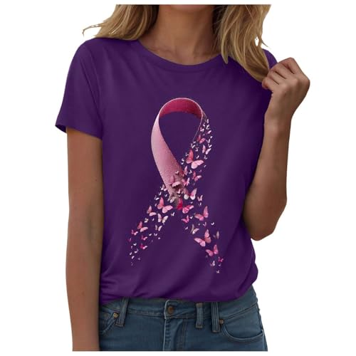 T-shirt ruban rose femme en coton respirant et chic pour l'été