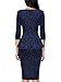 Miusol Women's Square Neck Busniess Peplum Fitted Casual Bodycon Dress Medium Navy Blue