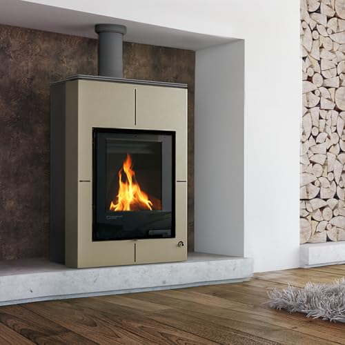 Aquaflam HSF34-087 Vario Saporo Basic Wasserführender Kaminofen Olive 11/7 kW/A