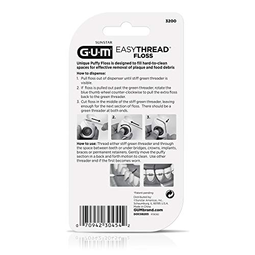 Fio Ortodôntico GUM, com ponta rígida, carretel rebobinável, 50 usos, Gum