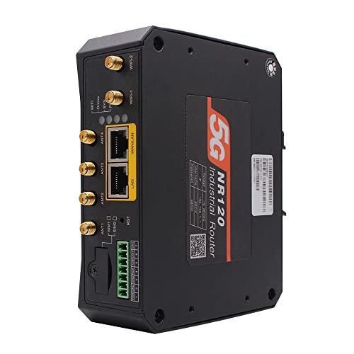 Image of Industrial 5G Cellular Router with Dual SIM Card Slot, 5G VPN Modem Router with External Detachable Antennas,Gigabit Ethernet, WiFi, RS232 /RS485 M2M IoT Integration, Remote Management, Global Version