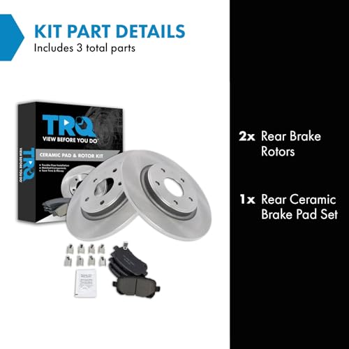 Image of TRQ Rear Brake Pad and Rotor Set Ceramic Compatible with 2012 Dodge Journey