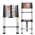 Newest Stainless Steel Telescoping Ladder 12.5FT Heavy Duty Telescopic Extension Ladder Portable Collapsible Ladder 330lb Max Load for Home Maintenance Window Cleaning Garden Work Access Attic Loft