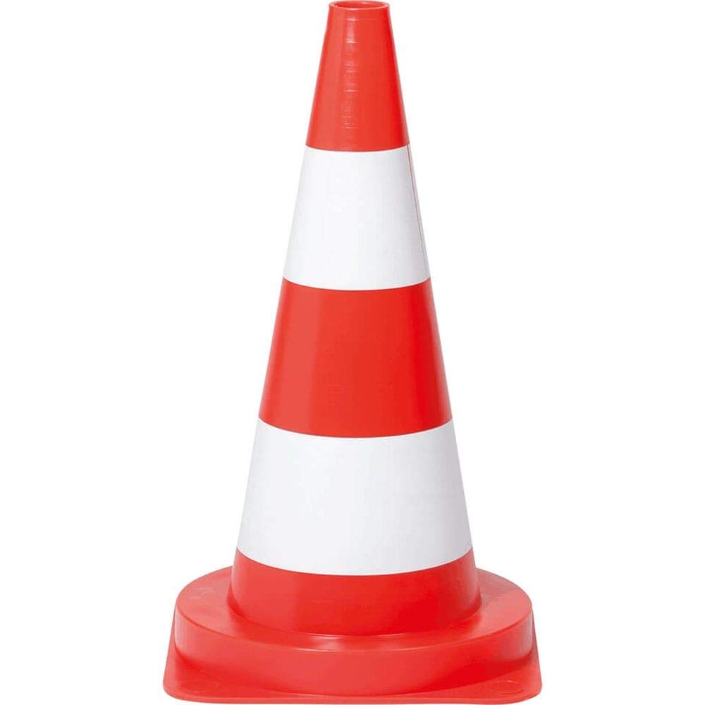 10 Stück Leitkegel, rot tagesleuchtend/weiß, Weich-PVC, 50 cm, 1,3 kg aus Kunststoff, Art.-Nr. 35773 | Leitkegel | Pylone | Markierungskegel