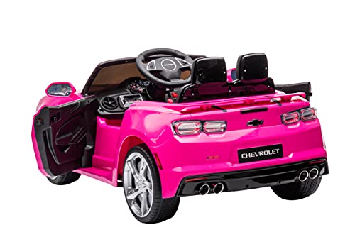 Dakott Kids Ride On Sports Car, 12V Battery Powered Chevy Camaro W/Parent Remote Control, Bluetooth, Horn, Music & Headlights Taillights For 3-6 Years #TOP6