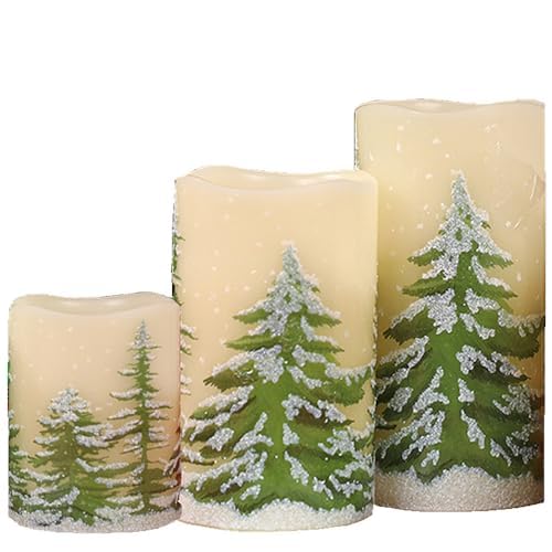 TRIXES 3 velas sin llama para árbol de Navidad, velas parpadeantes que funcionan con pilas, varios tamaños, 10,5 cm, 12,5 cm y 15 cm