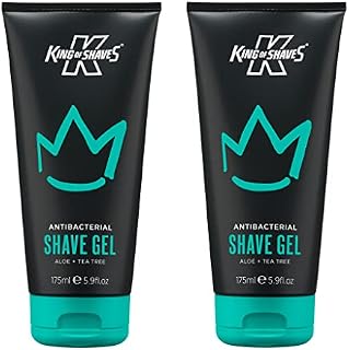 King of Shaves Antibacterial Shaving Gel for Men Low Foam 175ml TWIN PACK