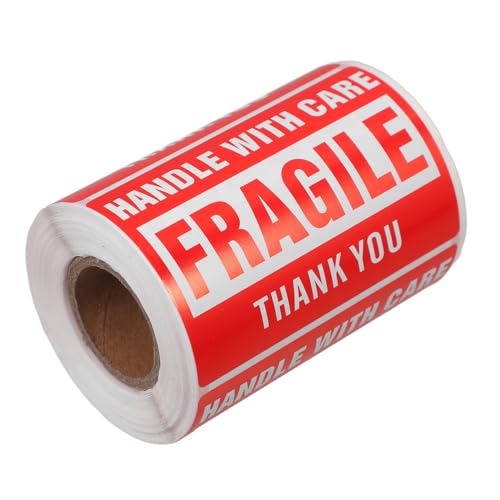 TEHAUX Packaging Stickers 1 Roll Fragile Tape Self-Adhesive Caution Warning Stickers