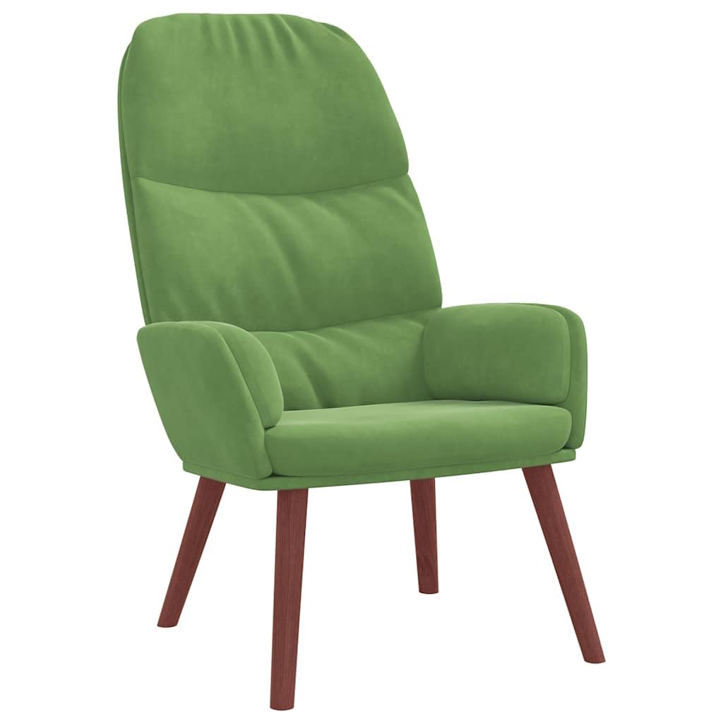 Fotel relaksacyjny z taboretem, jasnozielony, aksamitny fotel tapicerowany z wypełnieniem piankowym, 70 x 77 x 98 cm, do salonu i sypialni, komfort siedzenia i stabilność