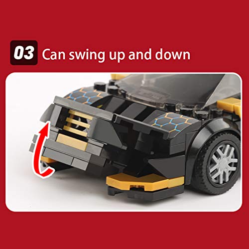 ZCXX Technik Sportwagen Modell Bauset, 285 Teile Rennwagen Bausteine MOC Auto Klemmbausteine Kompatibel mit Lego Technic – Bild 5