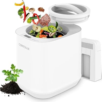Electric Composter for Kitchen, 3.5L Smart Compost Bin with LED Display, Indoor Outdoor/Odorless/Low Noise/Auto-Cleaning, Countertop Food Waste Composting Machine