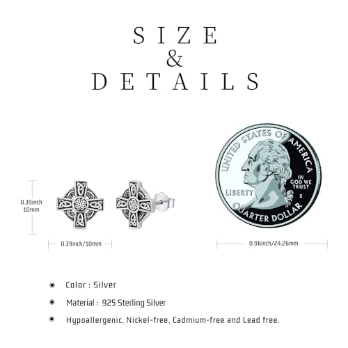 Small 925 Sterling Silver Earrings With Round Moonstone/Zirconia/Turquoise/Hummingbird/Square Zircon/Star Of David/Celtic Knot/Leaf/Starfish Simple And Fashionable Jewelry Gift For Men And Women.3