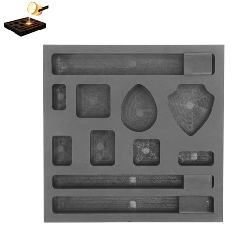 BOMAOO 11 Holes Graphite Ingot Mold for Gold Silver Casting 11 in 1 Metal Refining Mold for Melting Scrap Bars Jewelry Making (11 Holes)