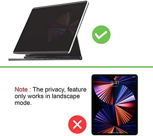 Dabernur Magnetic Ipad Pro 12.9 Privacy Screen Protector M1 2021 2020 2018, Removable & Reusable Anti Spy Blue Light Glare Filter, Screen Protector For Ipad Pro 12.9" 5Th 4Th 3Rd, [Landscape Privacy] #TOP6