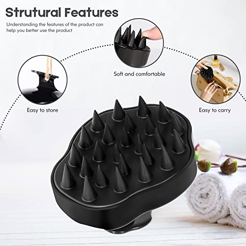 Urtheone 2 Pack Hair Scalp Massager Shampoo Brush,Scalp Scrubber With Soft Silicone Bristles For Hair Growth And Dandruff Removal (Black&Pink) #TOP1
