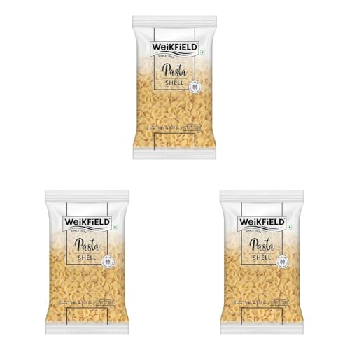 Image of Weikfield Shell Pasta | Healthy Pasta Made With 100% Durum Wheat Semolina | No Maida | Rich in Protein & Fibre | Non Sticky | 100% Vegetarian | 1Kg Pouch (Pack of 3)